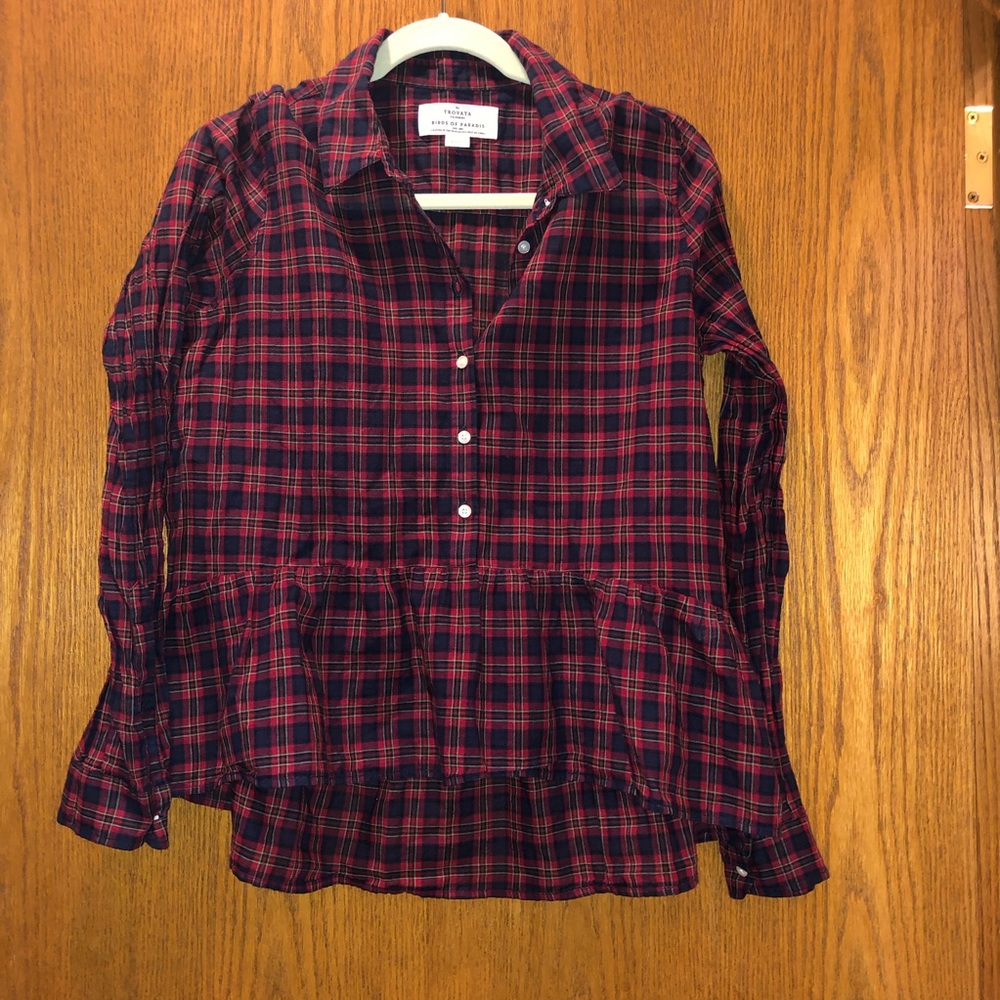 Birds of Paradise Plaid Pullover